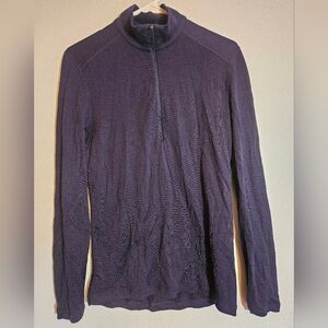 Icebreaker Men's Dark Blue Half-Zip 260 Base Layer 100% Wool